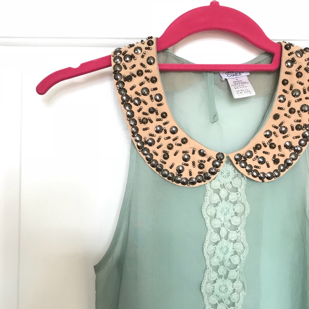 ✨ Bedazzled Collard Blouse ✨